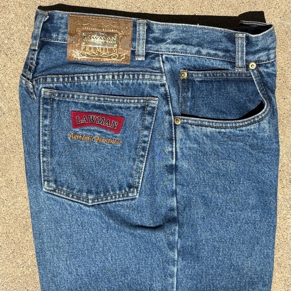 Vintage 90’s Lawman sz 7 Coastal Cowgirl High-Rise Western Mom Jeans Tapped Leg - Picture 13 of 13